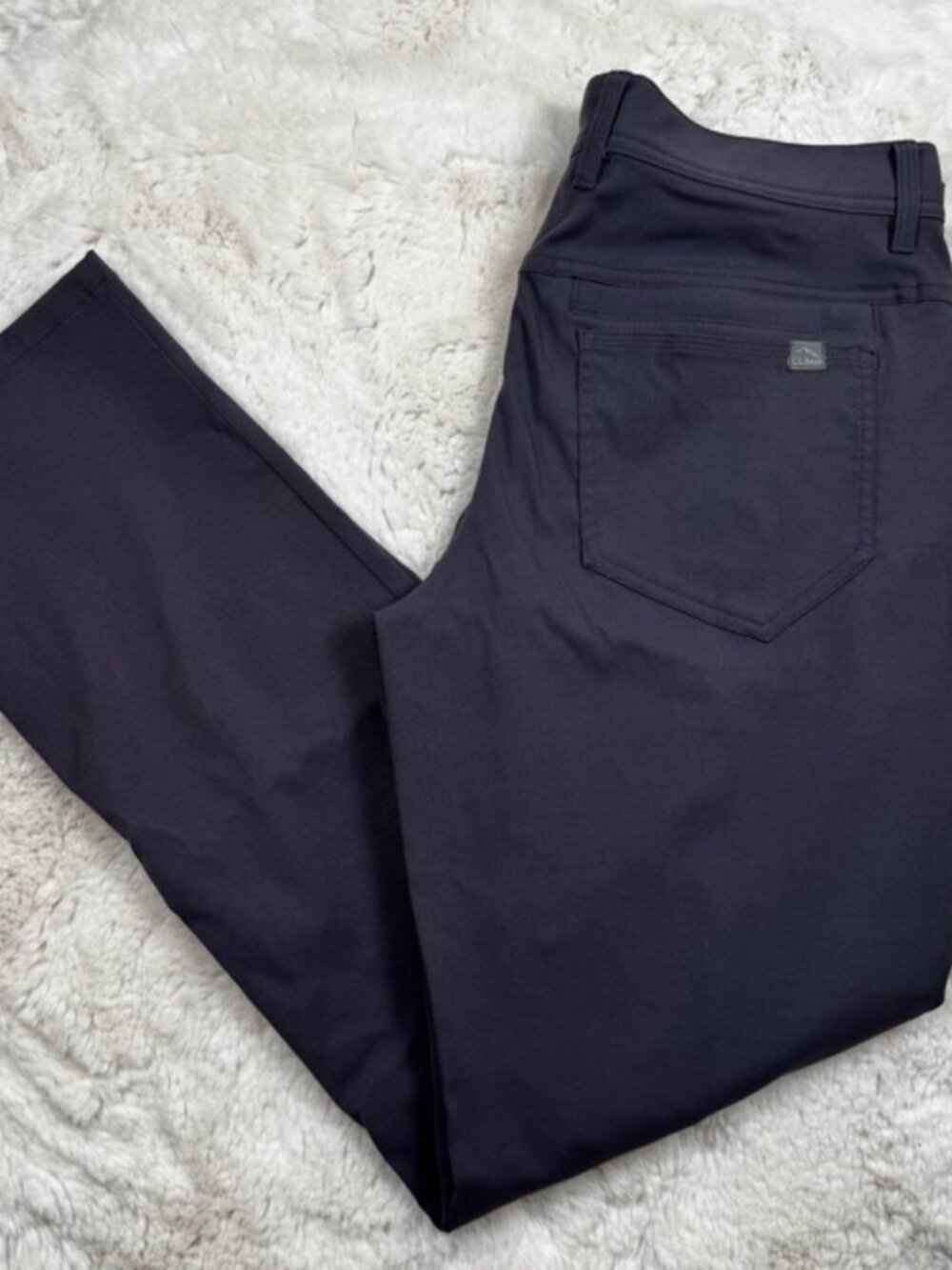 L.L. Bean Pants Men's 32x30 Grey 5 Pocket Nylon Stretch Hiking Travel Quick Dry